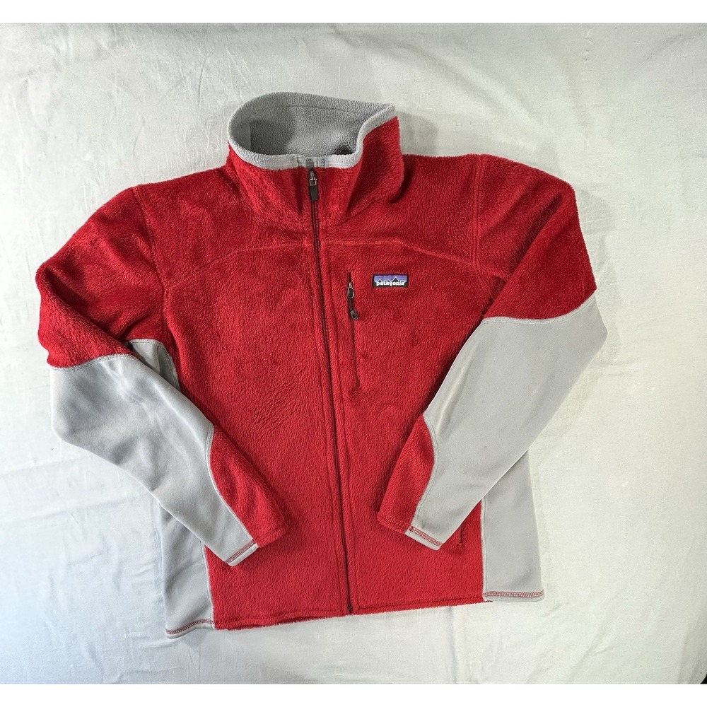 Patagonia R2 Regulator Red and Gray Fleece Jacket Women's XL Outdoors Hiking